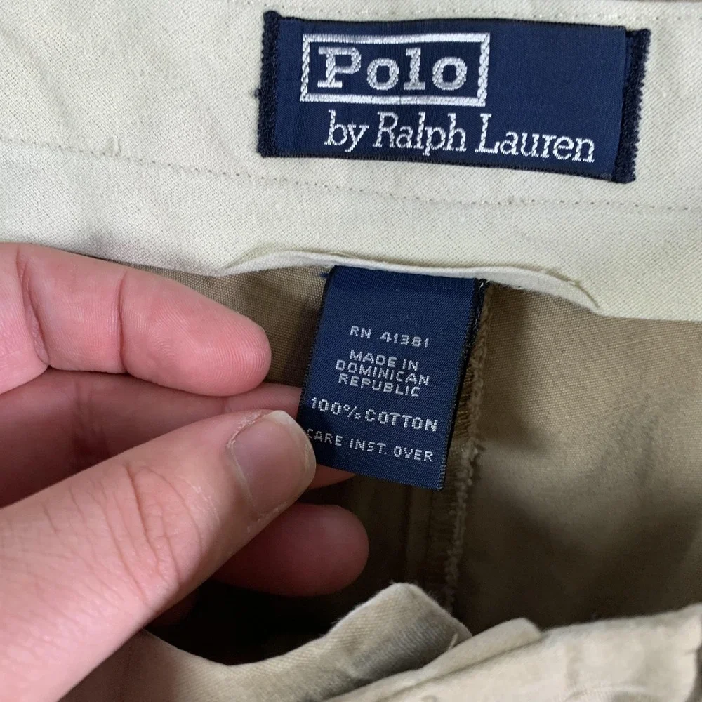 Polo Ralph‎ Lauren Pants Mens 34x30 Khaki Beige Cotton Chino Straight Leg Casual